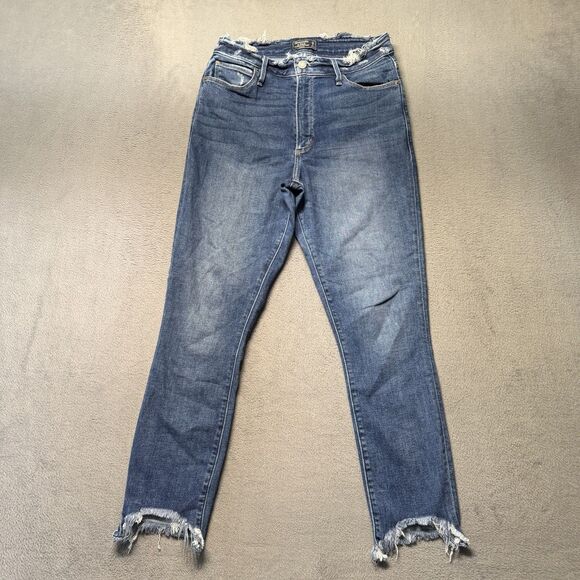 Abercrombie & Fitch Denim - Abercrombie & Fitch Womens 6/28 Simone High Rise Ankle Distressed Blue Jeans